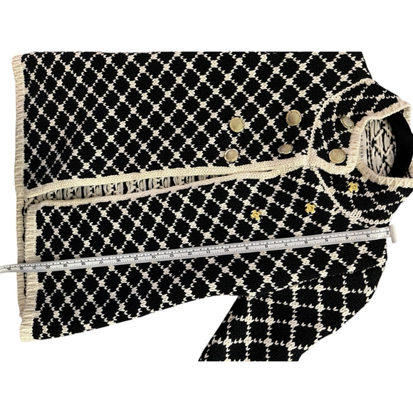 Max Studio Cardigan, Kid’s L (6X), Black & White - Picture 9 of 11